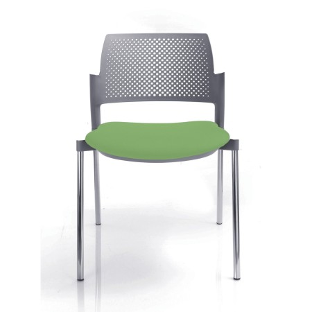 Chaise de conférence et espaces pro avec assise verte confortable Kyos
