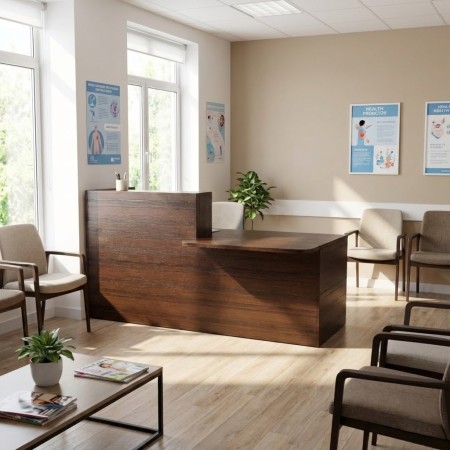 Meuble de réception en bois foncé 2