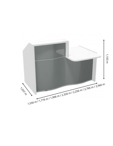 Dimensions meuble de réception avec plusieurs longueurs disponibles