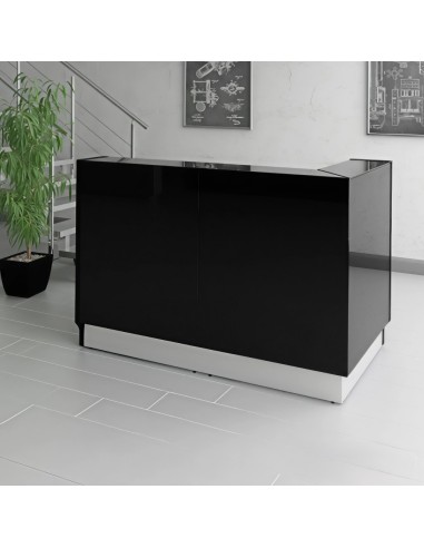 Meuble de réception noir dans espace d'accueil