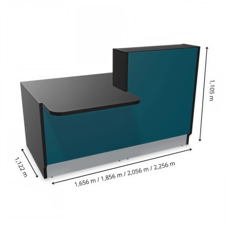 Dimensions meuble de réception sans angle et accès PMR