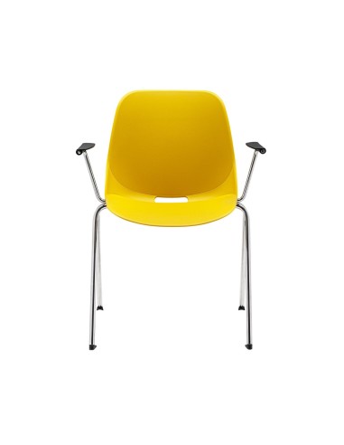 Chaise en plastique Eggo EG 220 avec piètement chromé – assise confortable et résistante