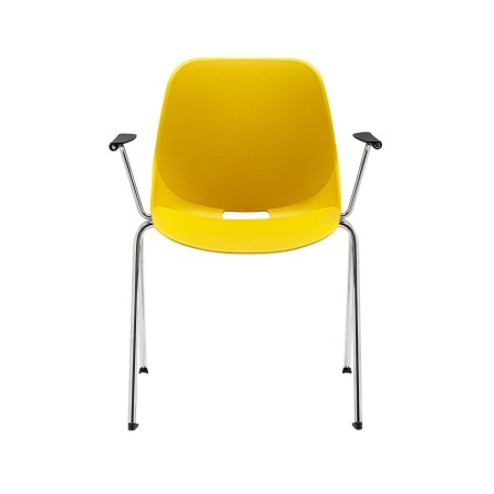 Chaise en plastique Eggo EG 220 avec piètement chromé – assise confortable et résistante