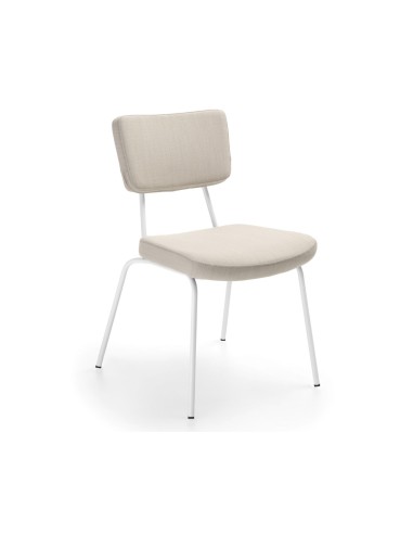 Chaise Epocc EP 215 en tissu gris vue de face sur fond blanc