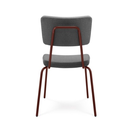 Chaise Epocc EP 215 vue de face – structure rouge et tissu gris