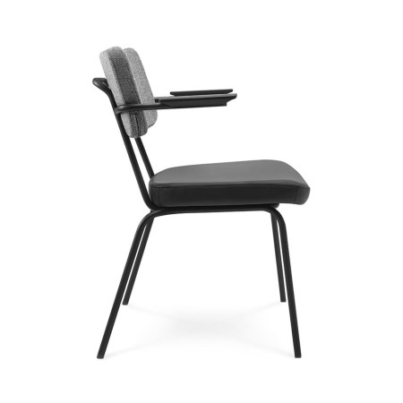 Chaise de réunion Epocc EP 220 avec accoudoirs noirs profil
