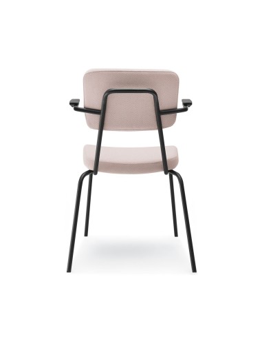 Vue de dos de la chaise rétro rembourrée Epocc avec accoudoirs