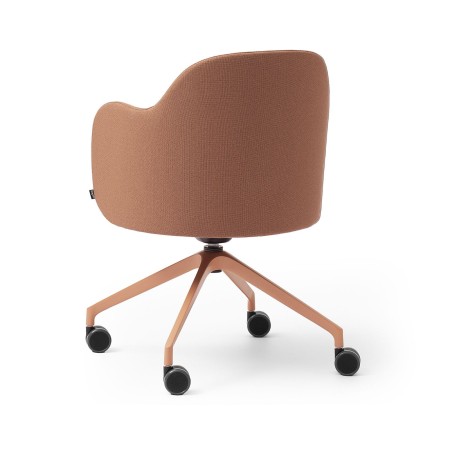 Chaise Flos rose pour bureau et salle de réunion avec accoudoirs et assise rembourrée de dos