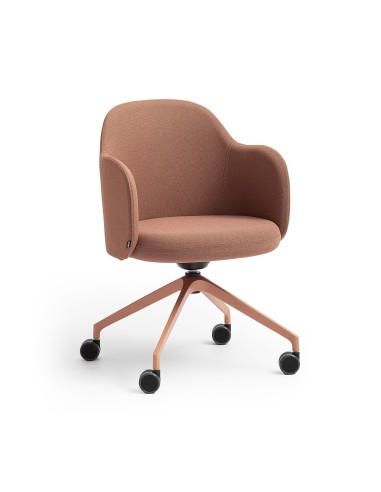 Chaise Flos FS KP 4W en coloris terracotta avec accoudoirs design