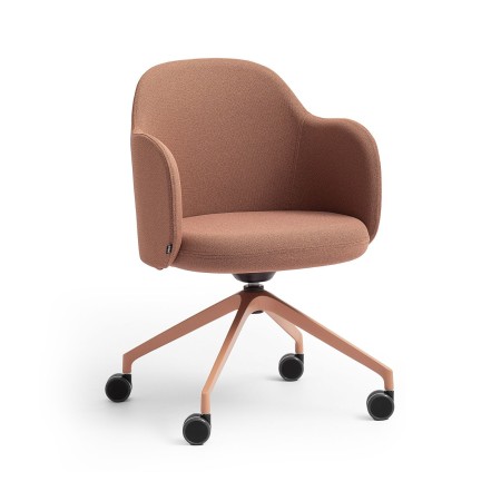 Chaise Flos FS KP 4W en coloris terracotta avec accoudoirs design