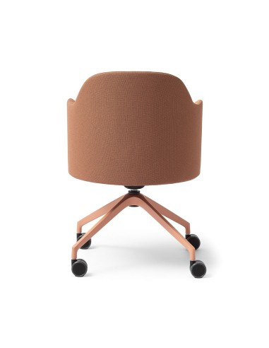 Vue de dos de la chaise Flos sur 4 roulettes avec dossier arrondi confortable