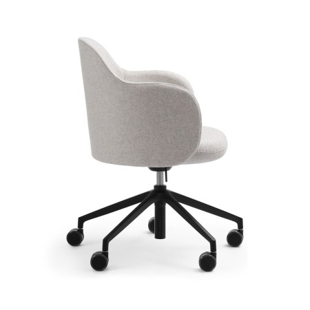 Assise ergonomique de la chaise Flos sur roulettes grise