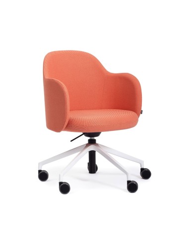 Chaise Flos FS KP 5R en tissu orange sur roulettes – vue de face