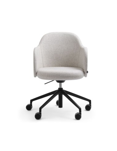 Fauteuil de réunion Flos FS KP 5R gris clair avec accoudoirs – vue frontale