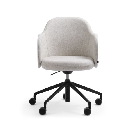 Fauteuil de réunion Flos FS KP 5R gris clair avec accoudoirs – vue frontale