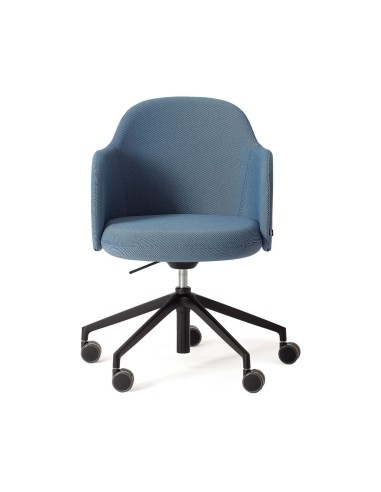Fauteuil Flos pivotant avec dossier enveloppant bleu
