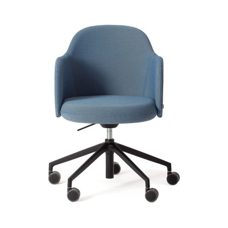 Fauteuil Flos pivotant avec dossier enveloppant bleu