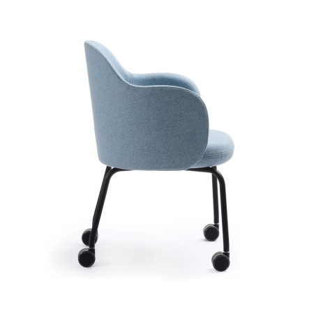 chaise de bureau mobile Flos FS KP 260 – assise rembourrée bleue vue latérale