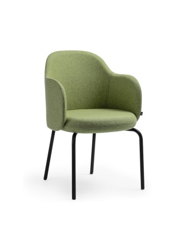 Chaise rembourrée verte Flos FS KP 215 avec pieds fixes noirs