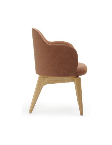 Chaise d’accueil avec piètement chêne et tissu brun Flos vue latérale