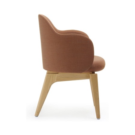 Chaise d’accueil avec piètement chêne et tissu brun Flos vue latérale