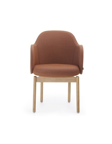 Vue de face de la chaise de réunion Flos en version bois