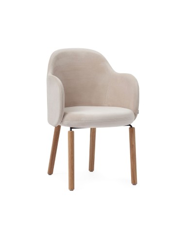 chaise flos fsw kp 740 en tissu beige avec pieds en bois