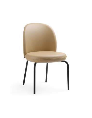 Chaise Flos FS K 215 en finition cuir beige vue de 34