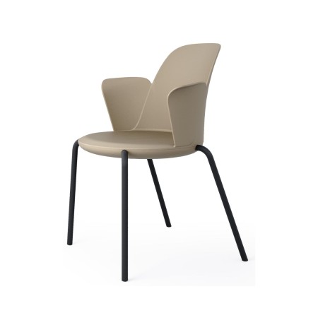 Fauteuil Haali éco-conçu en matériau recyclé, modèle HL 215 P, design beige