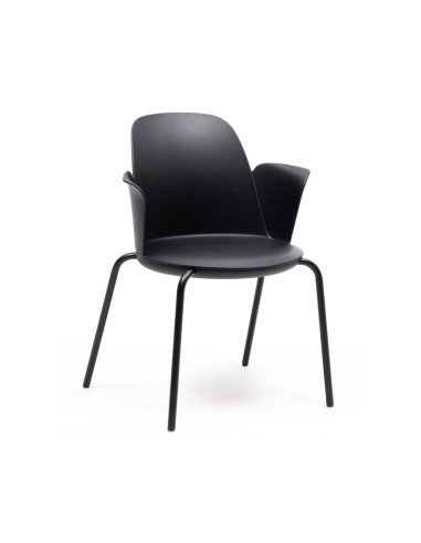 Mobilier de bureau moderne  chaise Haali avec coque enveloppante et pieds en métal