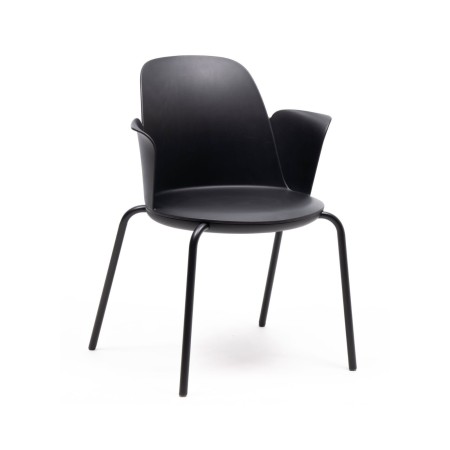 Mobilier de bureau moderne  chaise Haali avec coque enveloppante et pieds en métal