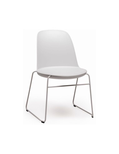 Chaise de réunion Haali HL 270 blanche avec piétement traîneau