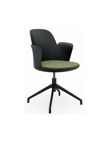 Vue trois-quarts de la chaise haali 4R avec accoudoirs - réglable en hauteur