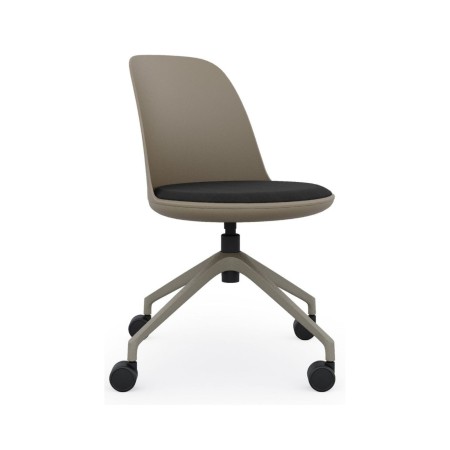 chaise de réunion noire Haali HL 4W assise tissu et dossier plastique