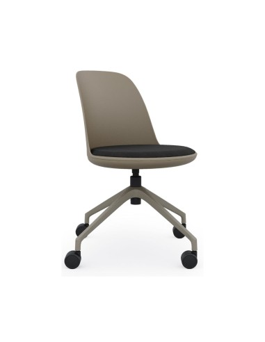 chaise de réunion noire Haali HL 4W assise tissu et dossier plastique