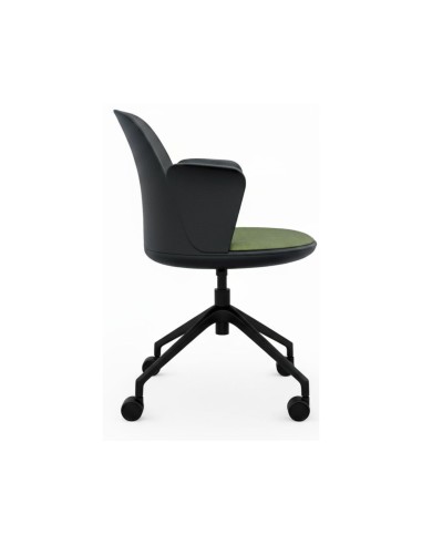 Chaise pivotante à roulettes Haali HL 4W P avec accoudoirs – vue 3D