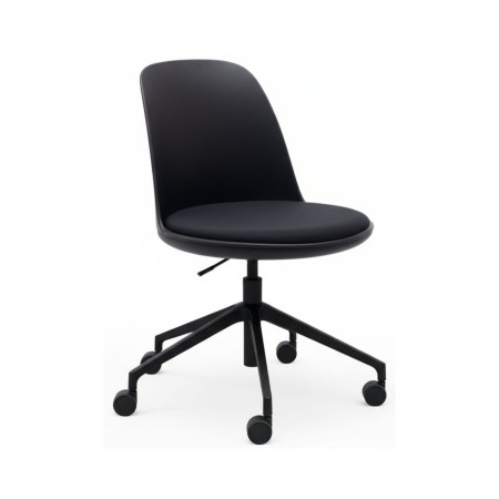 chaise de réunion Haali HL 5R en plastique recyclé avec base noire 5 branches