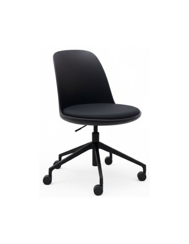 chaise de réunion Haali HL 5R en plastique recyclé avec base noire 5 branches