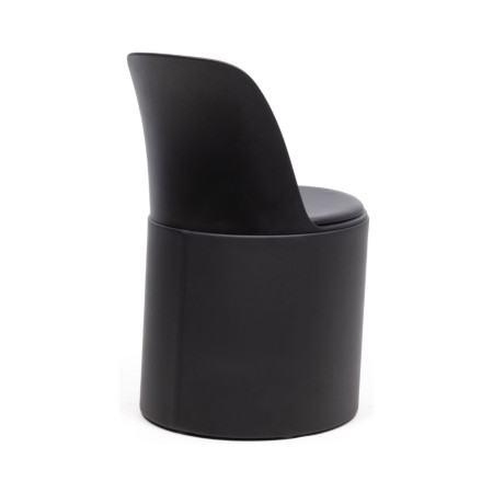 Dossier enveloppant de la chaise Haali HL GR en similicuir noir