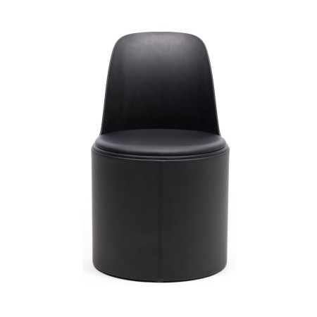 Chaise de conférence Haali HL GR noire avec base rembourrée et dossier ergonomique incurvé