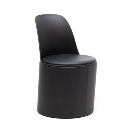 Chaise Haali HL GR noire avec base rembourrée et dossier enveloppant