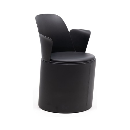 Chaise de conférence Haali HL GR P noire avec base rembourrée et accoudoirs intégrés