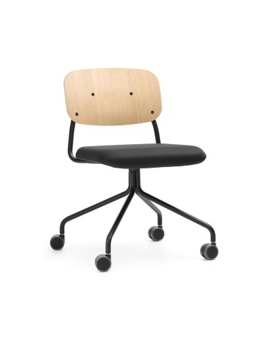 Chaise de travail et réunion pivotant avec roulettes, design nordique Hens