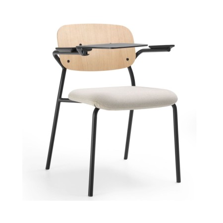 Chaise de formation Hens HS 220 avec tablette, idéale pour salles de classe et amphithéâtres.
