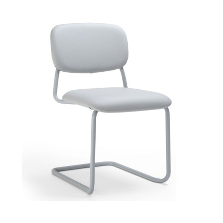 Chaise de conférence HS 231 avec assise rembourrée et dossier capitonné, coloris gris clair