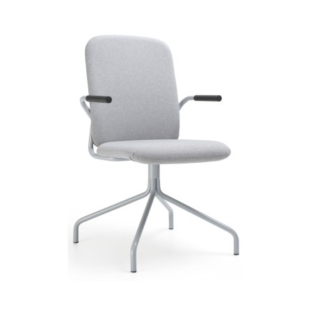 Chaise de réunion Hens HS 4S1 H vue de côté avec accoudoirs