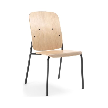 Assise confortable de la chaise Hens HS 215 H en bois placage chêne