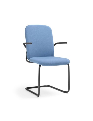 Chaise Hens HS 230 H rembourrée bleue sur piétement luge noir