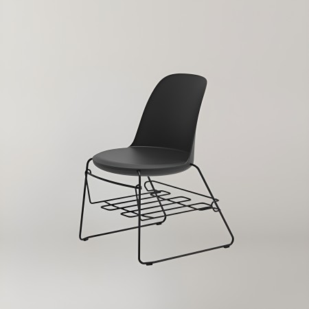 Panier de rangement sous le siège Haali piètement luge pour réunions et conférences