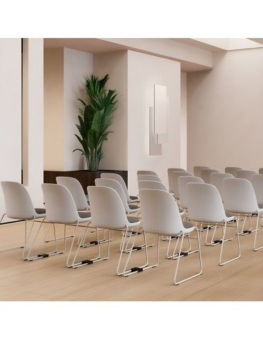 Connecteurs de chaises de la chaise de travail Haali avec pieds de luge pour espaces collaboratifs